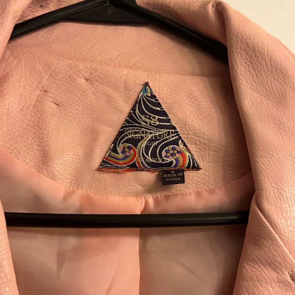 Light Pink Faux Leather Jacket - Picture 2 of 5